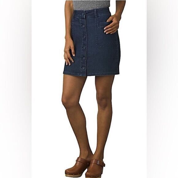 PRANA DENIM MINI SKIRT - Picture 1 of 8